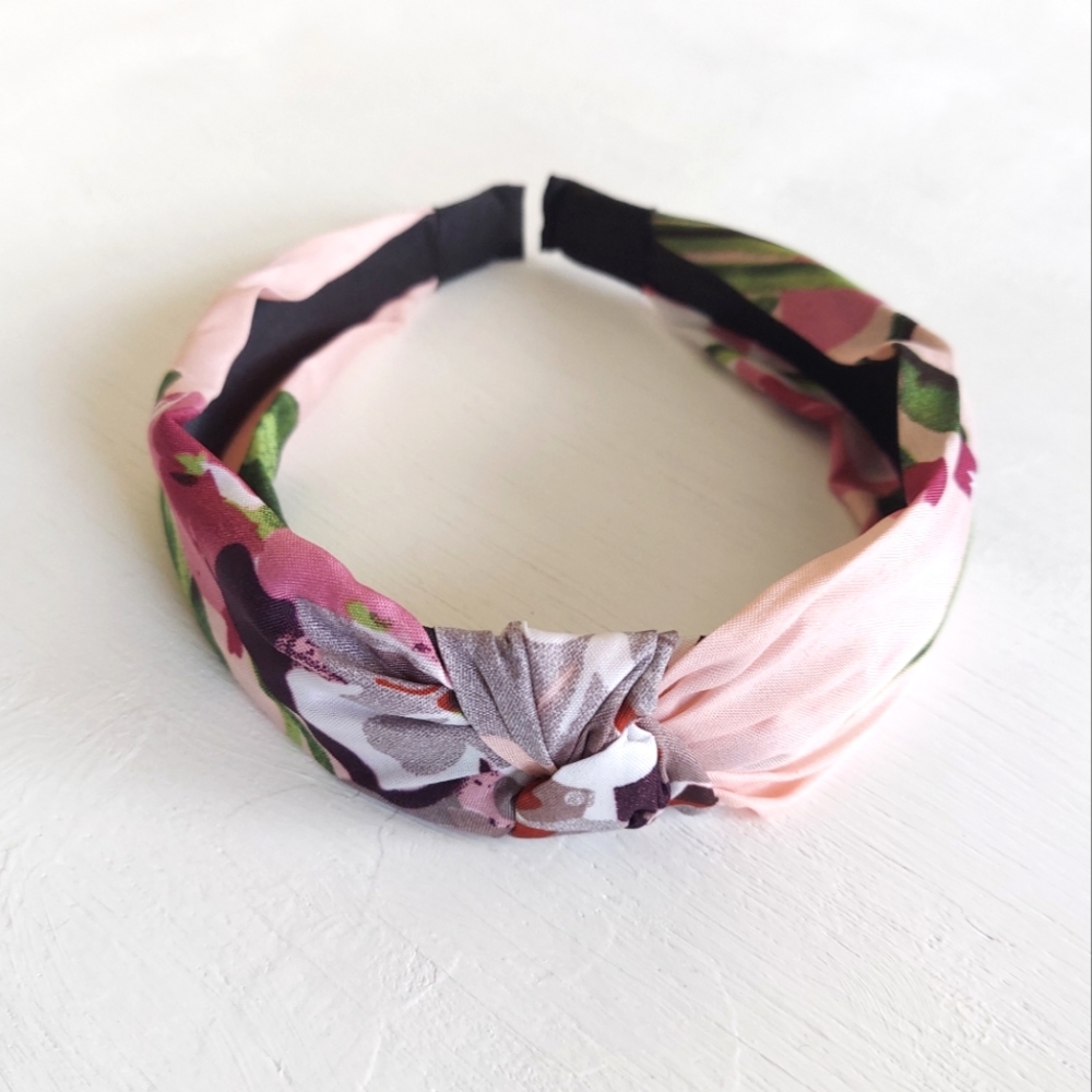 Rita Floral Topknot Headband - Pink